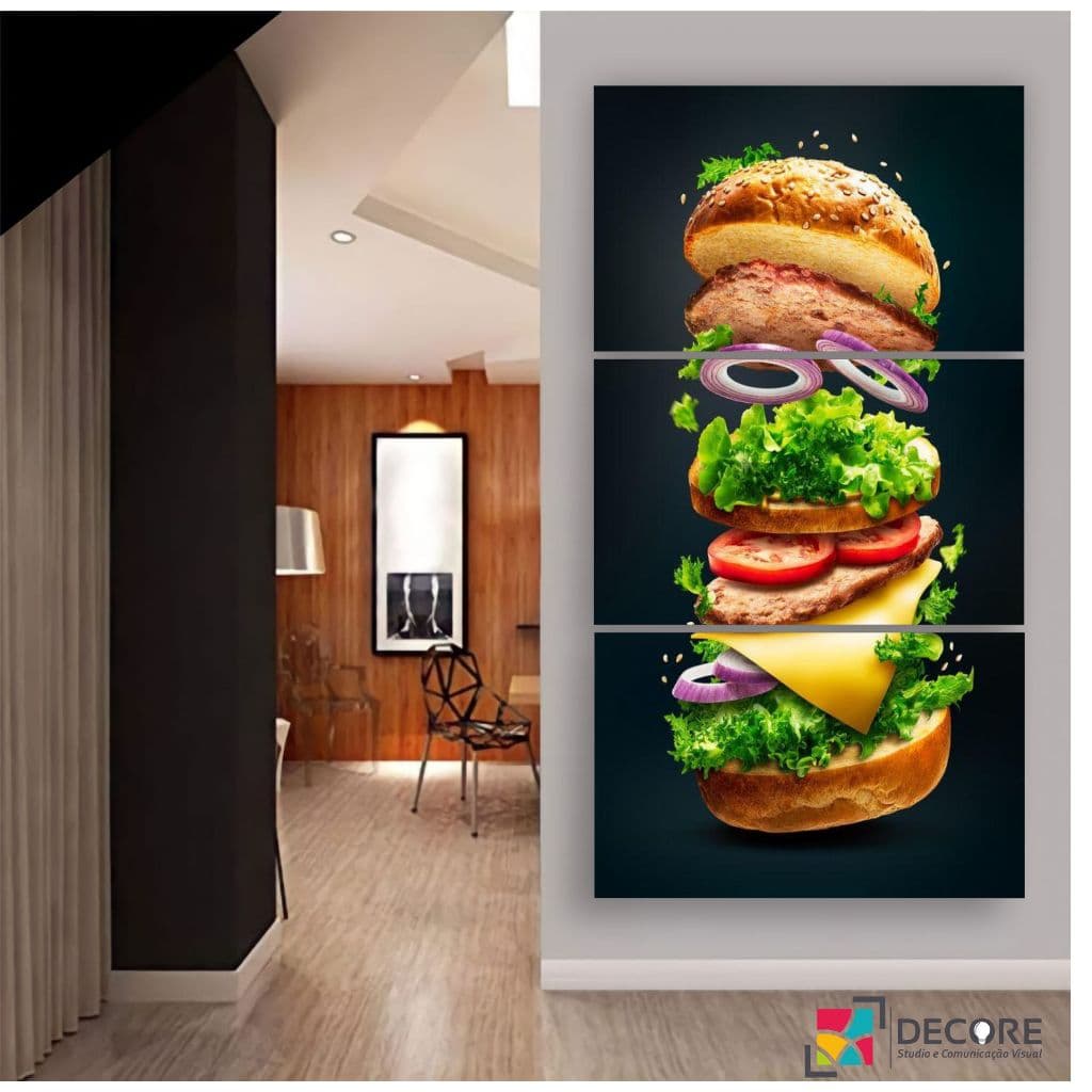 quadro decorativo hambúrguer artesanal declioso e lindo decoração lanchonete restaurante bar cozinha