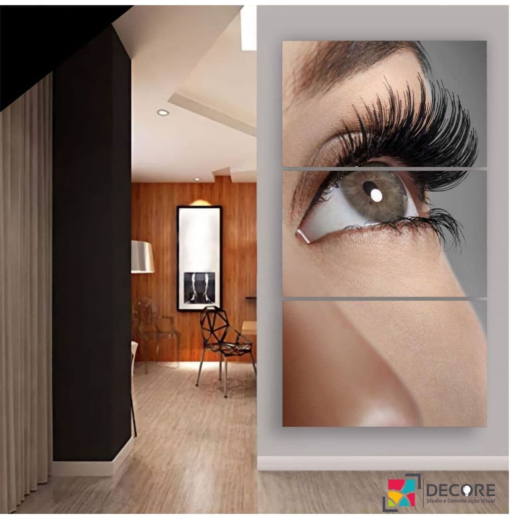 quadro decorativo designer de cílios lindos decoração salão e studio de beleza