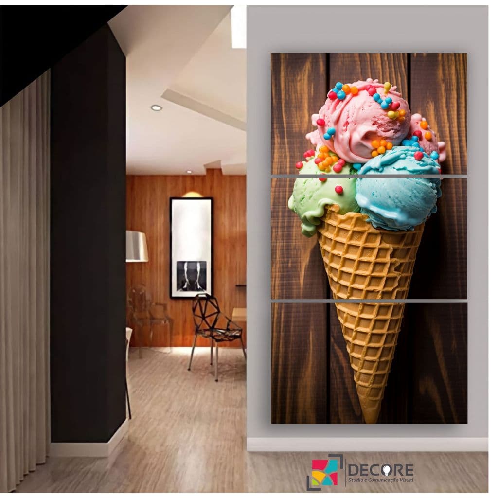 quadro decorativo sorvete ice cream decoração sorveteria lanchonete restaurante...-