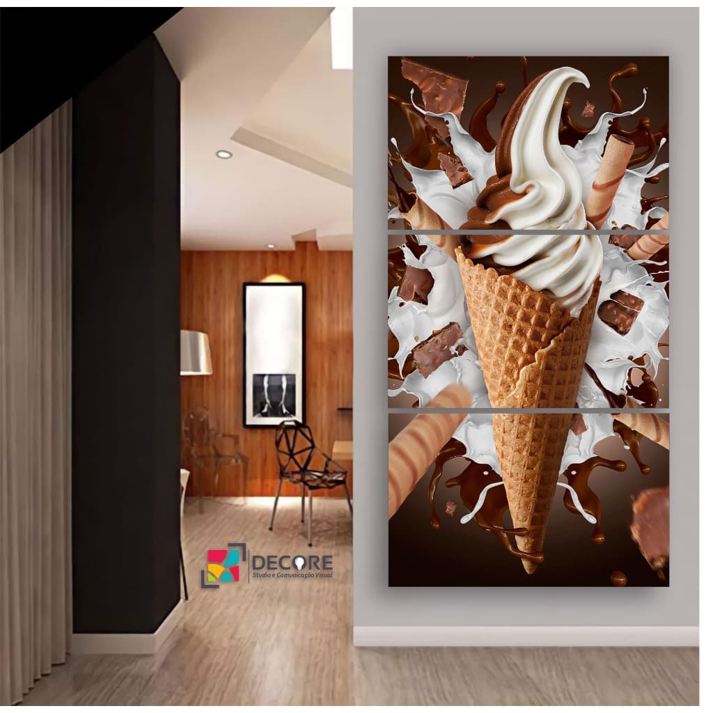 quadro decorativo sunday sorvete decoração sorveteria lanchonete cozinha calor verão