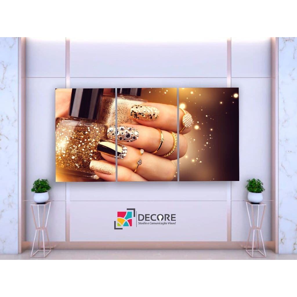 quadro decorativo unhas decoradas lindas nails designer manicure decoração salão de beleza
