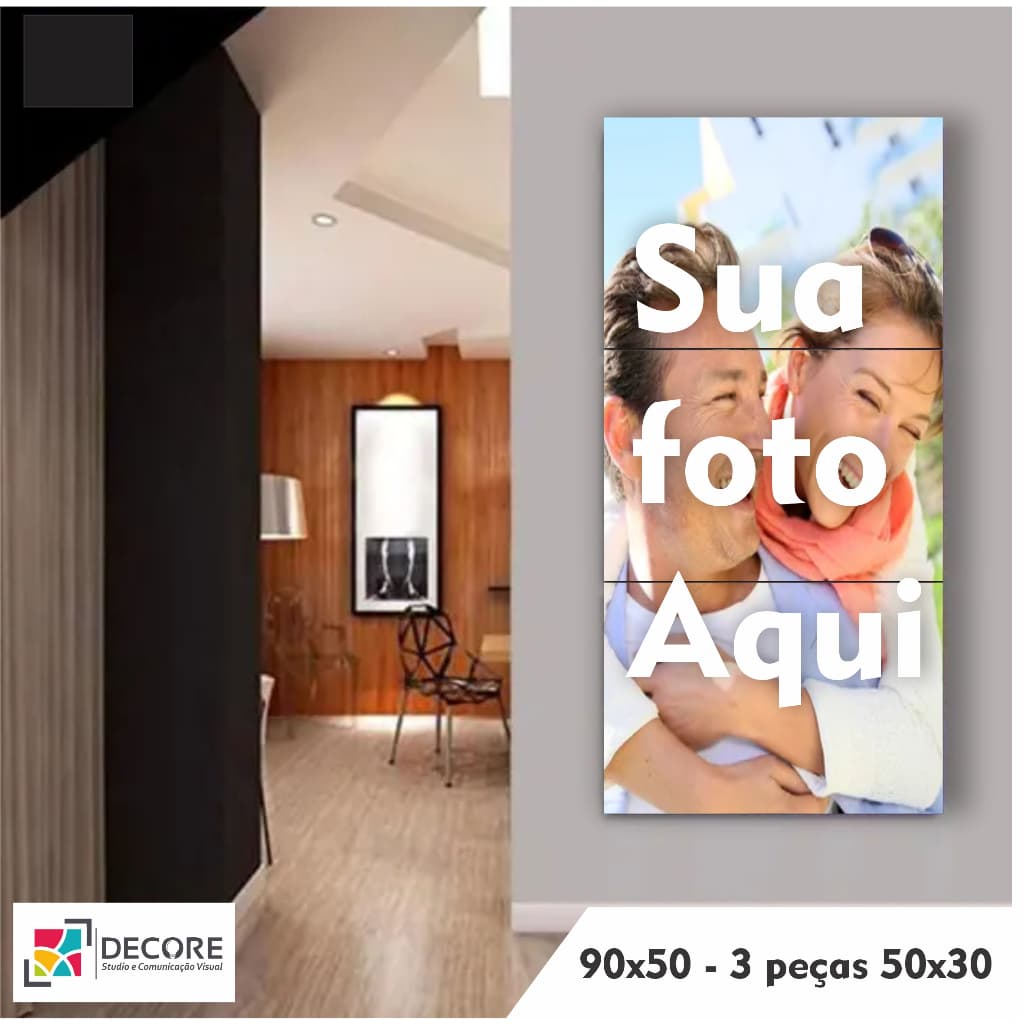 Quadro Personalizado Mosaico Com Foto 90x50 Vertical