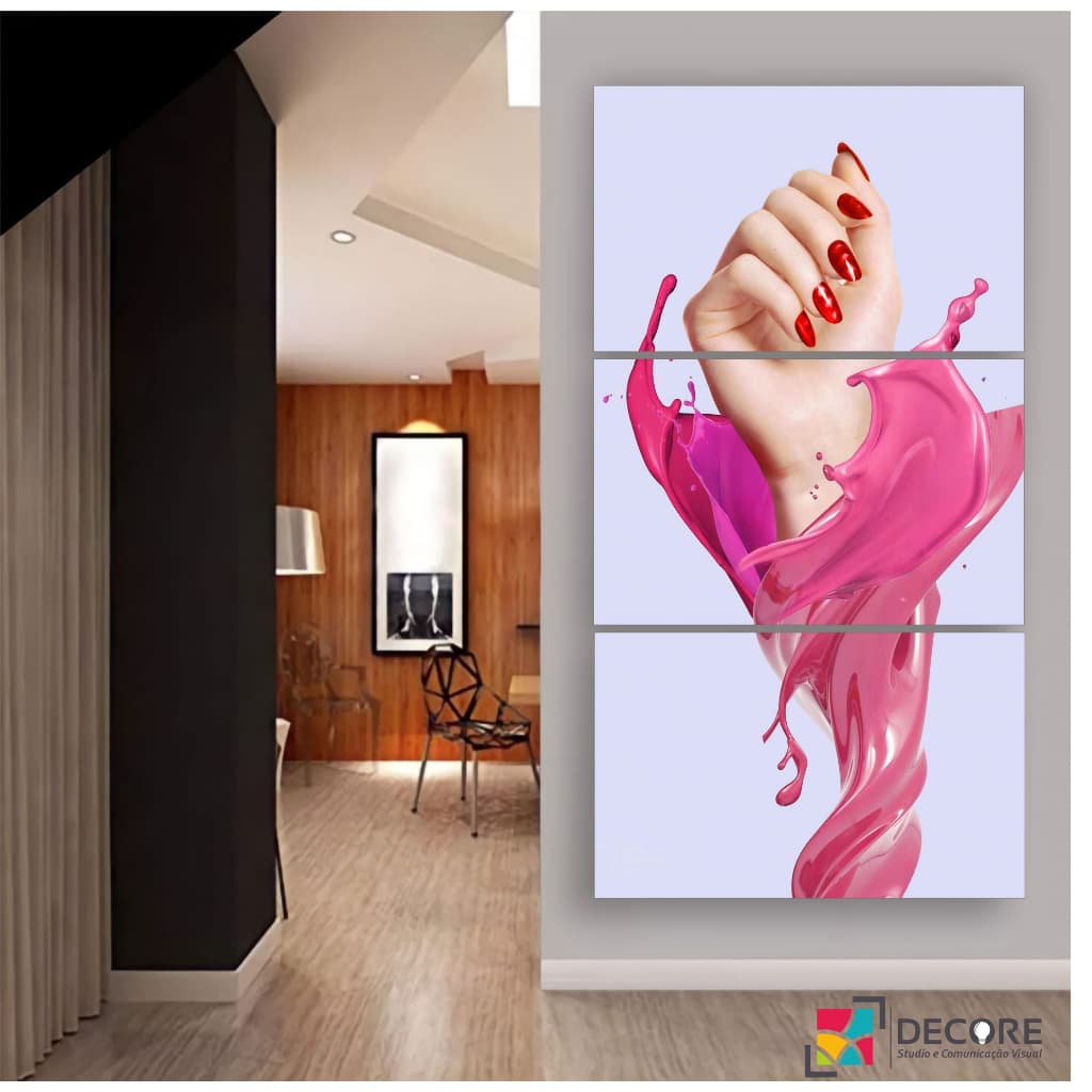 quadro decorativo manicure nails designer salão de beleza mulher bonita auto-estima