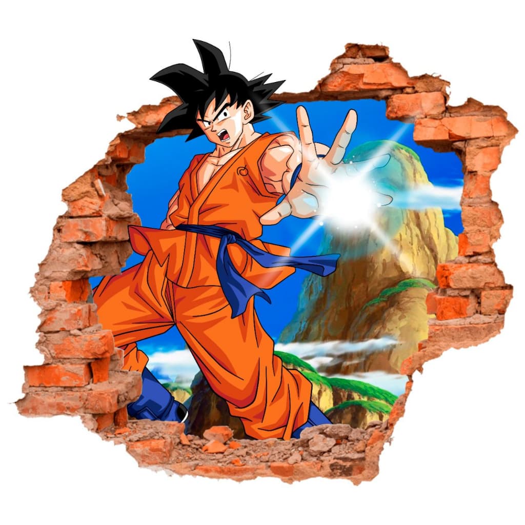 Adesivo 60x60 de Parede Buraco Falso - Goku