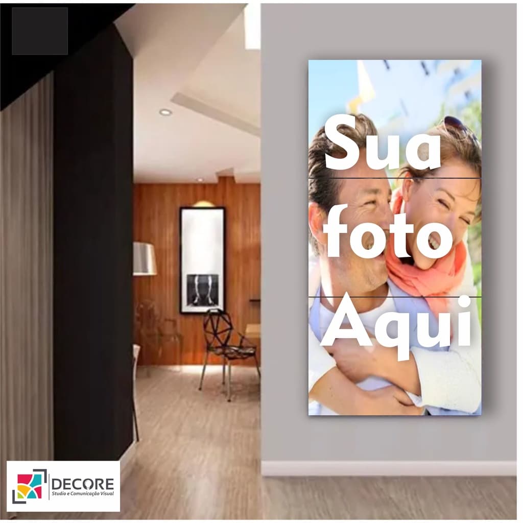 Quadro decorativo moderno sua foto aqui familia amigos lembranças eternize aqui