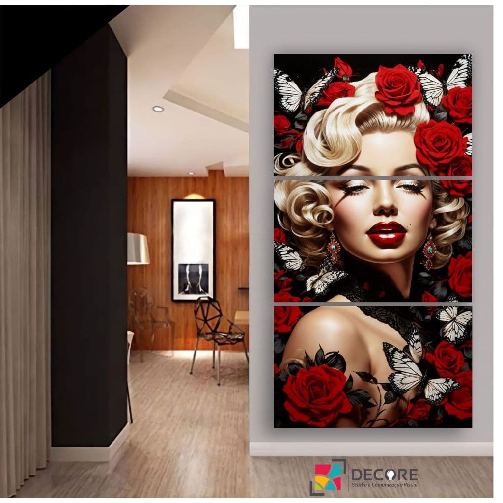 quadro decorativo marilyn monroe linda decoração sala quarto halll