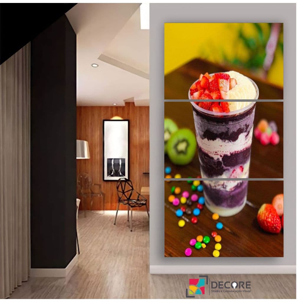 quadro decorativo açãi delicioso decoração sorveteria açaiteria doceria bar