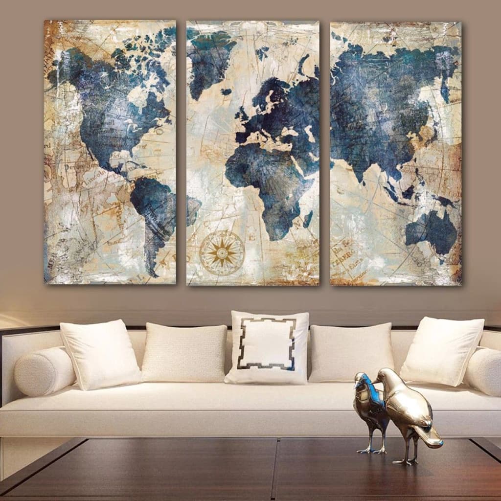 quadro decorativo moderno mapa mundi decoração sala quarto hall ótima qualidade
