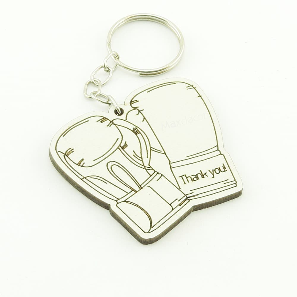 30 Chaveiros Lembrancinha Mdf Branco - Adulto - Luvas de Boxe