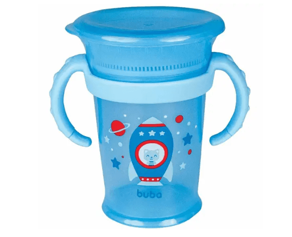 Copo de Treinamento 360° Buba Foguete Azul