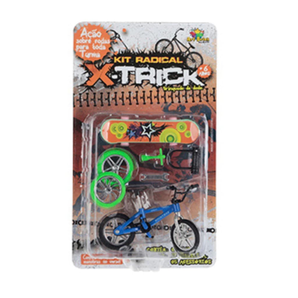 Kit Com Bicicleta Dedo E Skate x-trick Dedo Com Acessórios Presente criança