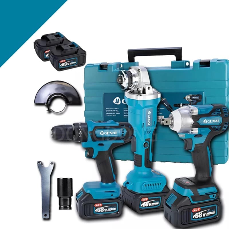 Kit 3 em 1 21V/68v Esmerilhadeira+ Chave de Impacto e Chave de Fenda Elétrica 110v/220v Profissional
