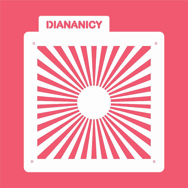 Estêncil Diananicy Nº 68 Raios de Sol Foco Confeitaria Pasta Biscoito