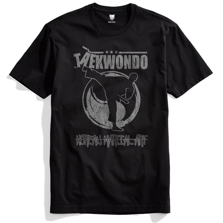 Camiseta Taekwondo Kick Prata Luta MMA Fight Martial Art