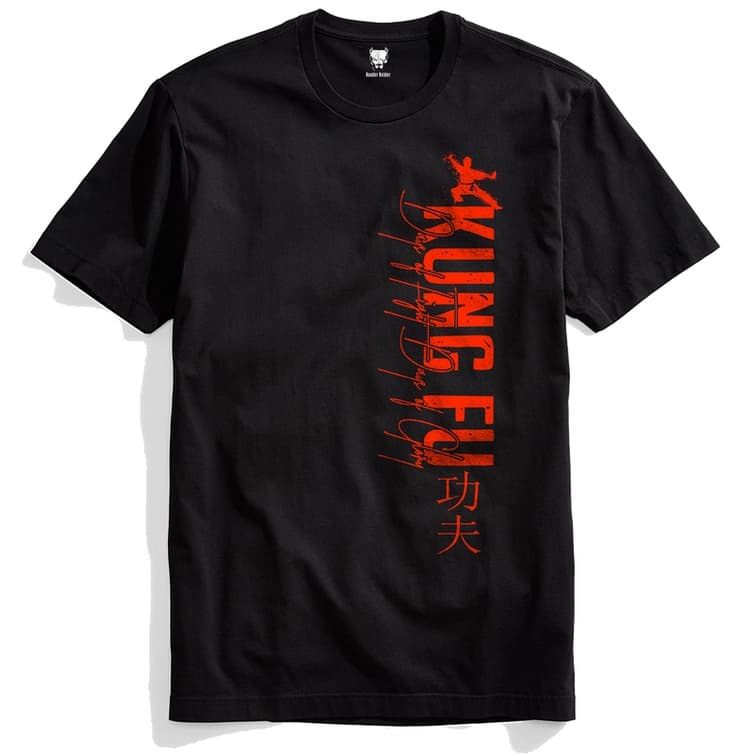 Camiseta Kung Fu Vermelho MMA Luta Fighter Camisa