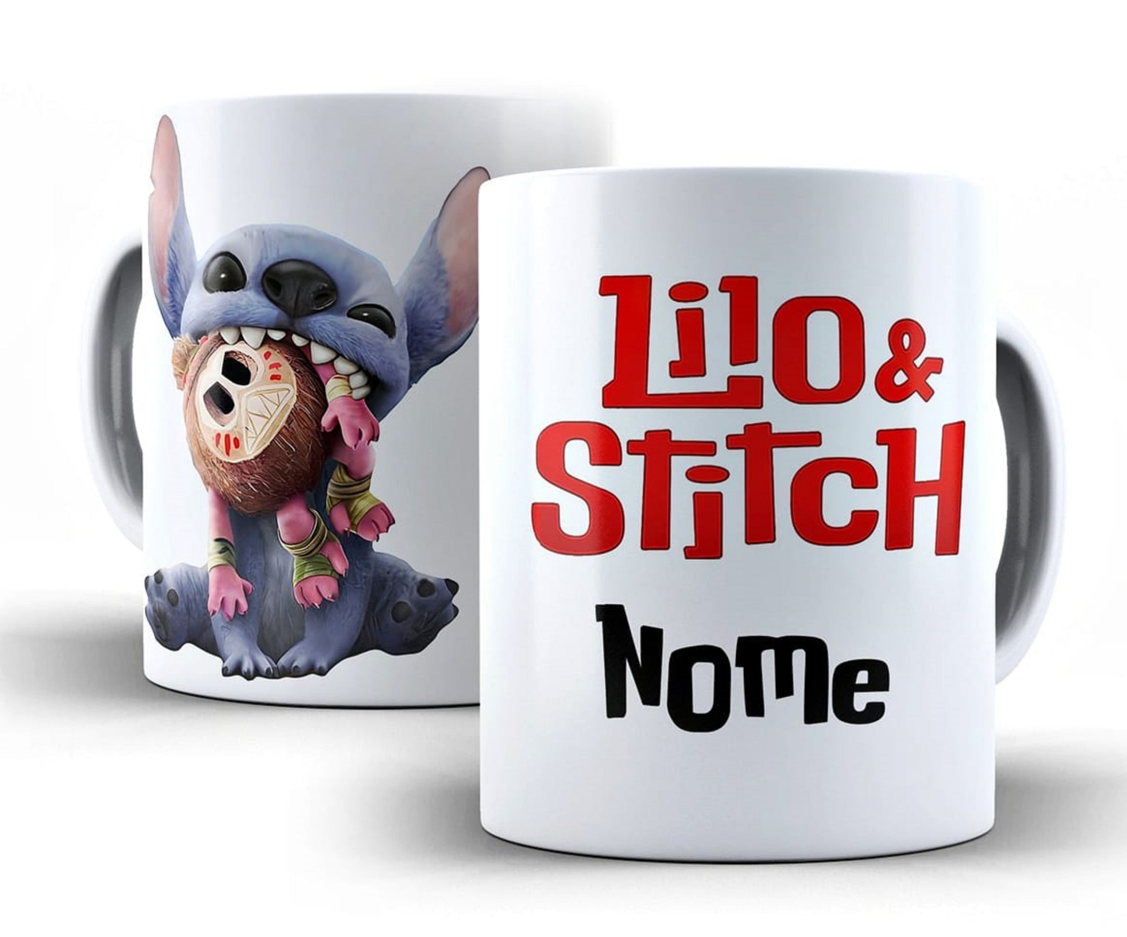 Caneca De Cerâmica Lilo & Stitch Movie Filme Com Nome