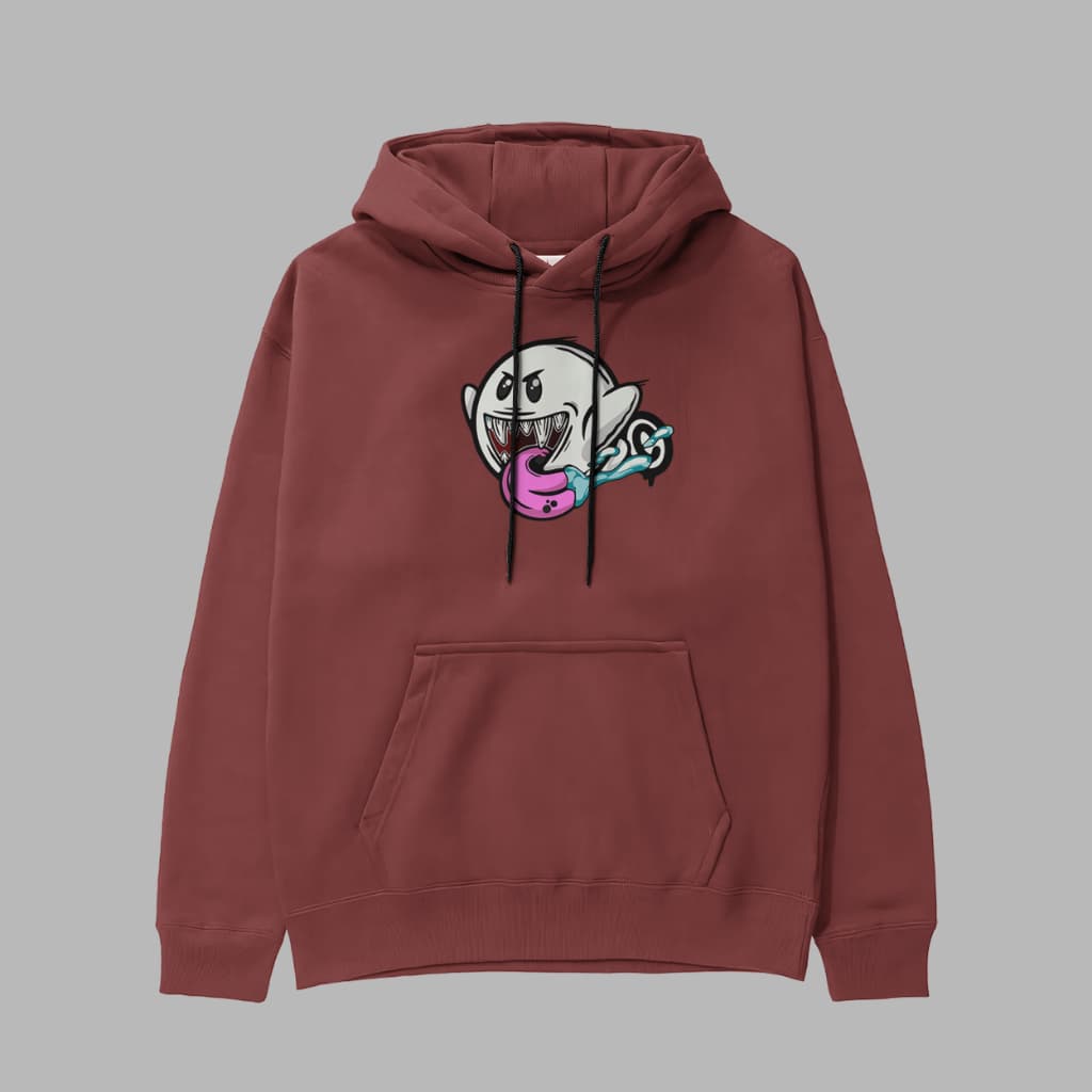 Moletom Com Capuz e Bolsos Estampa Fantasminha Casual Confortável Cores