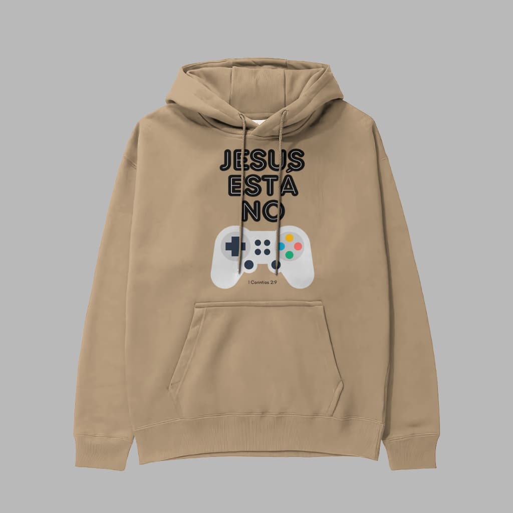 Moletom Com Capuz e Bolsos Estampa Jesus Esta no Controle Casual Confortável Cores