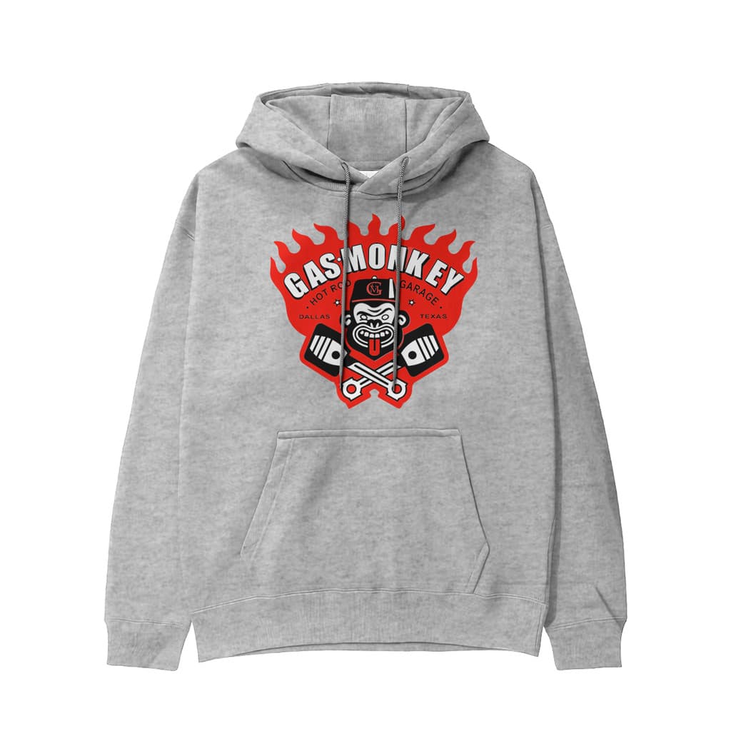 Blusa Moletom Masculino Canguru Estampado Gas Monkey Com Capuz e Bolso