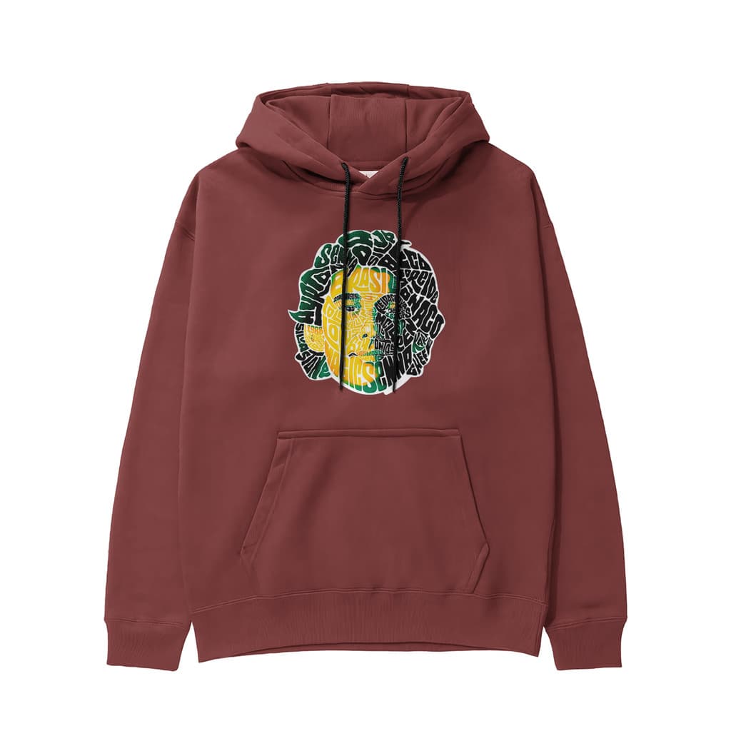 Blusa de Frio Canguru Moletom Flanelado Estampado Senna Rosto Capuz e Bolso