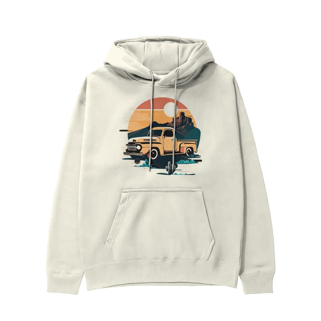 Blusa de Frio Moletom Masculino Canguru Estampado Caminhonete Flanelado Quente