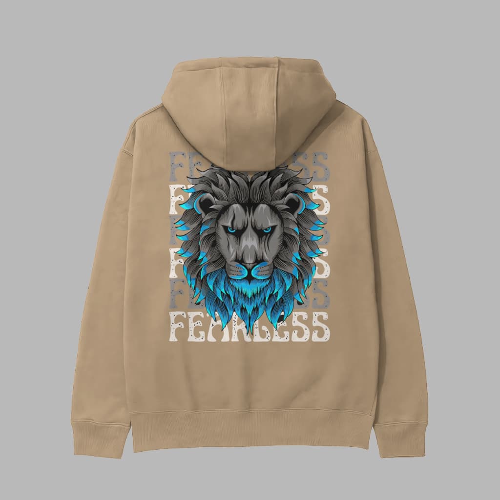 Moletom Com Capuz e Bolsos Estampa Fearless Casual Confortável Cores