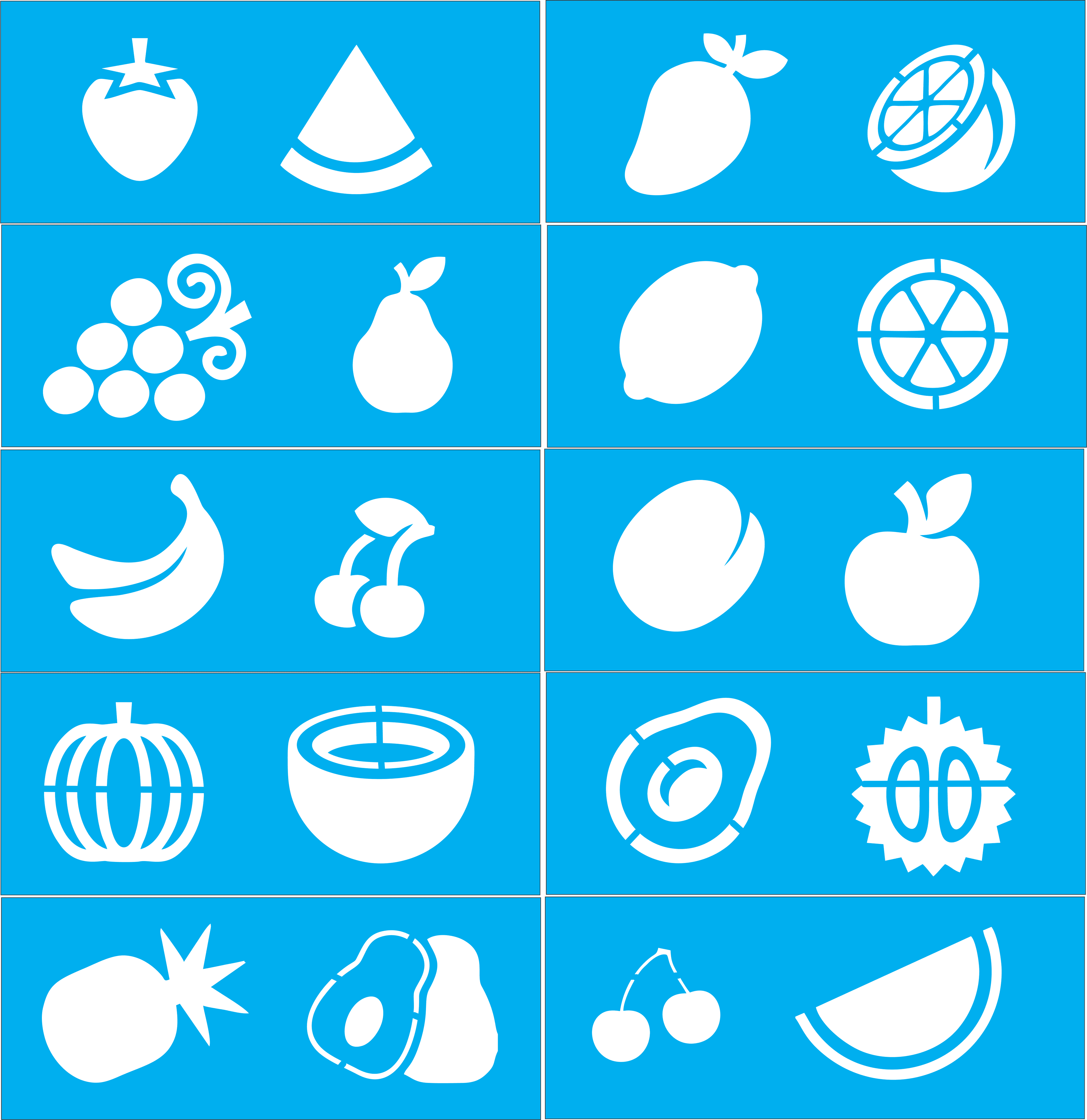 Kit Stencil 10 peças Frutas para pintura - Moldes Estêncil - Tamanho 17x7 cm