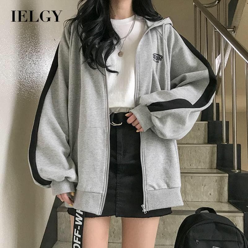 Moletom Feminino De Veludo IELGY Versão Coreana Com Zíper Fashion Combina Tudo