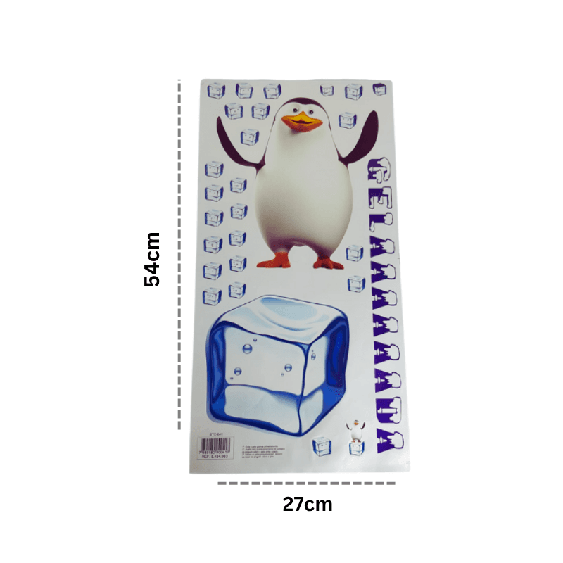 Adesivo Decorativo Pinguim com Escrita "Gelada" – 54x27cm
