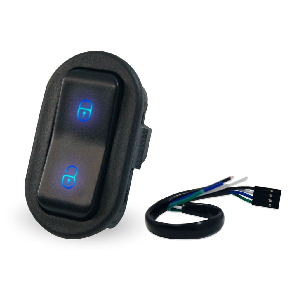 Botão Interruptor Trava Elétrica Universal Azul