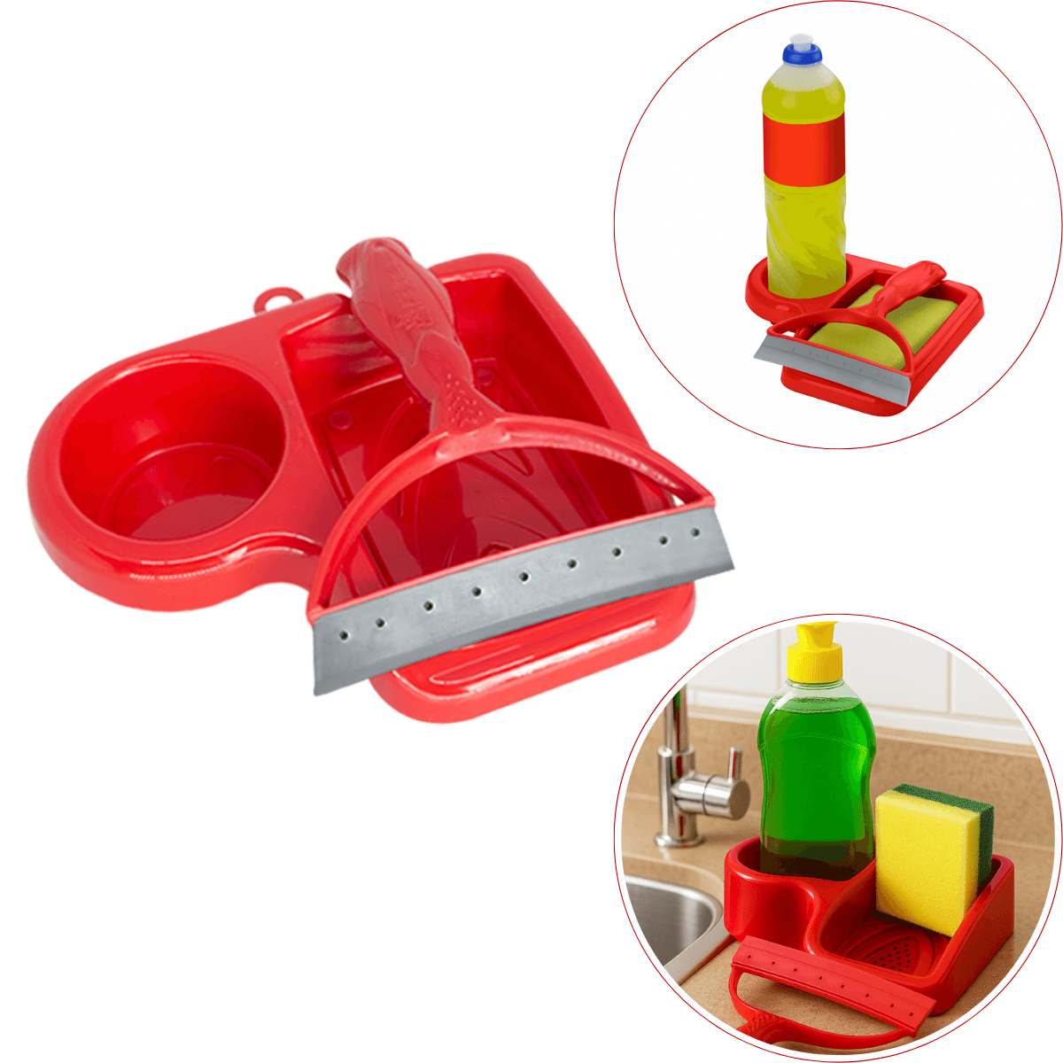 Suporte Porta Detergente Espoja Com Rodo De Pia Organizador Cozinha
