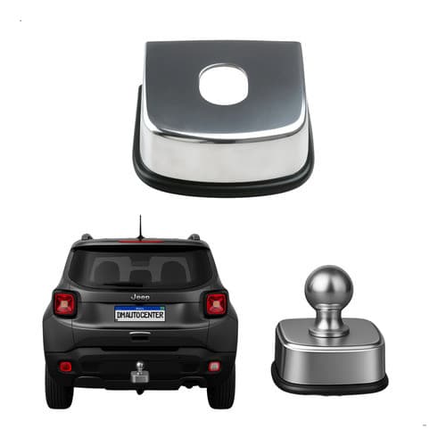 Capa Engate Bola Base Cromada Reboque Carretinha Inox 85mm