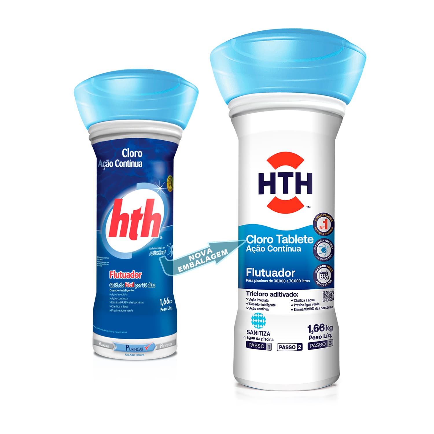 Hth Flutuador Ação Contínua 1,66kg Cloro Tablete Pastilhas Tricloro Aditivado Para Piscinas