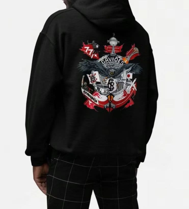 Blusa De Frio Moletom Canguru Frente Costa Gaviões Timão