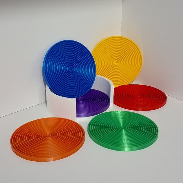 Conjunto de Porta-Copos Espiral + Base — Modelo Slim