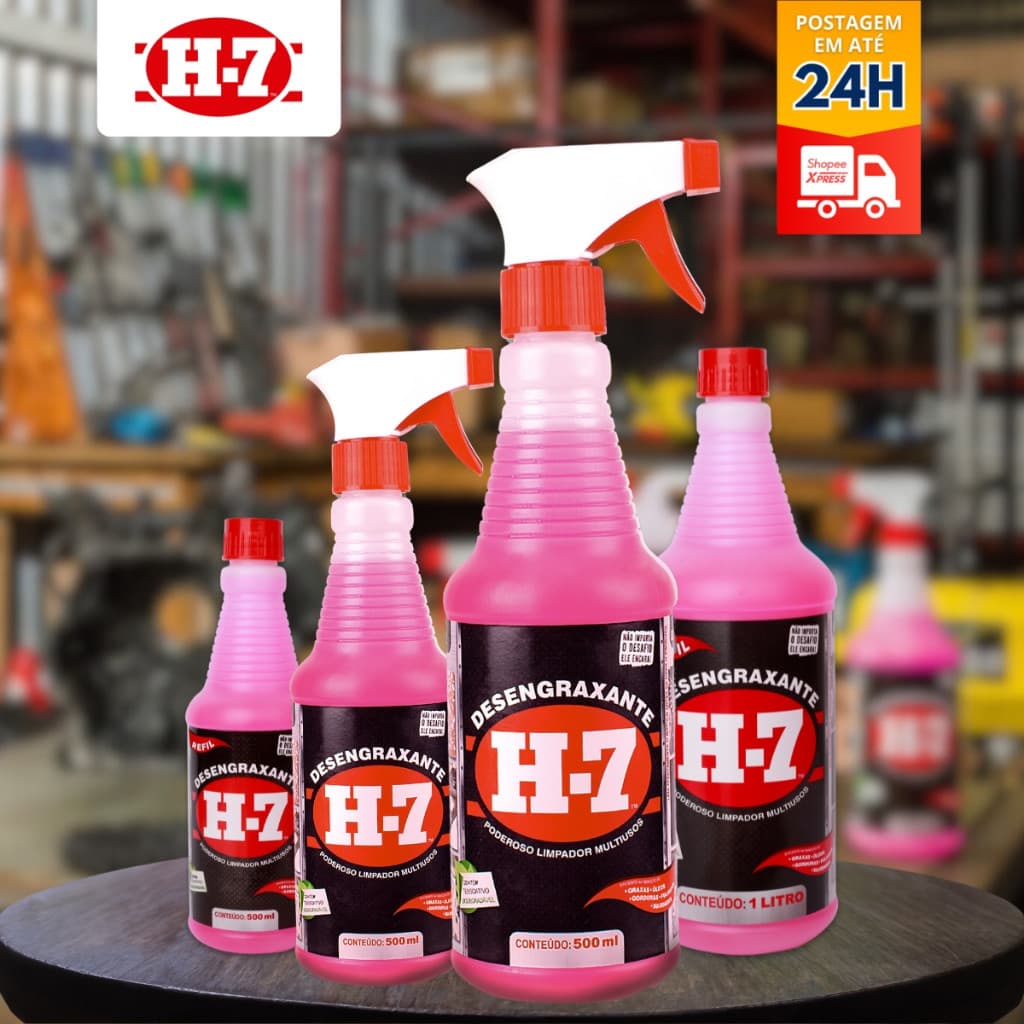 Desengraxante H7 Original Removedor Multiuso H-7 Uso Domestico, Automoveis e Geral