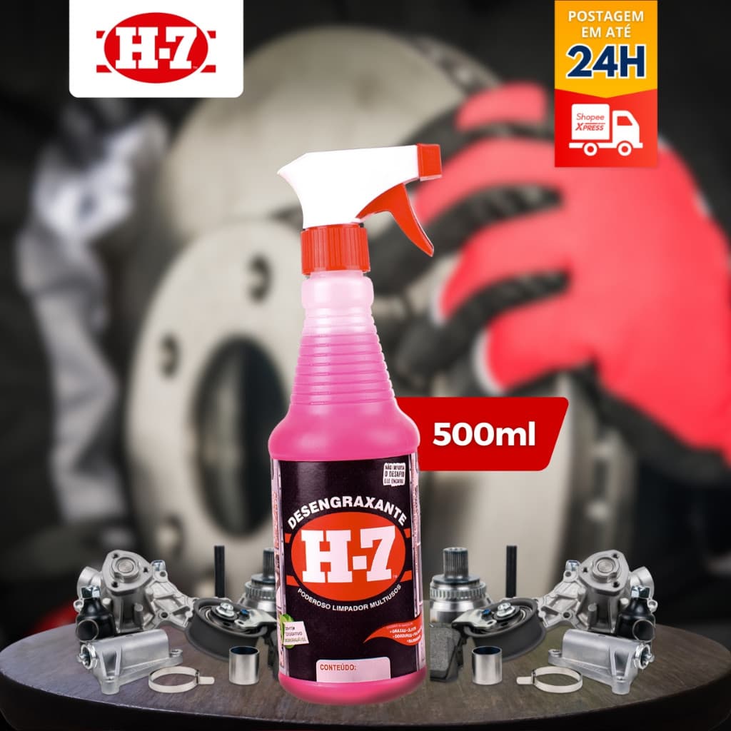 Desengraxante Automotivo H7 Limpeza Pesada Spray 500ml