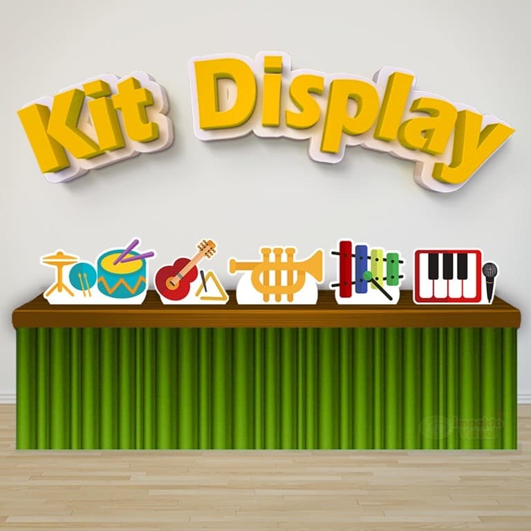 Kit 5 Displays De Mesa Festa Decoração Infantil Instrumentos Musicais