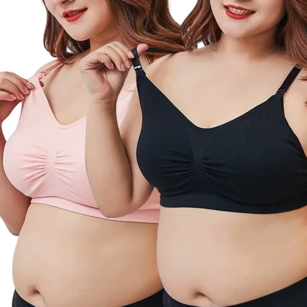 Kit 2 Sutia Soutien Amamentação Bojo Plus Size Reforçado