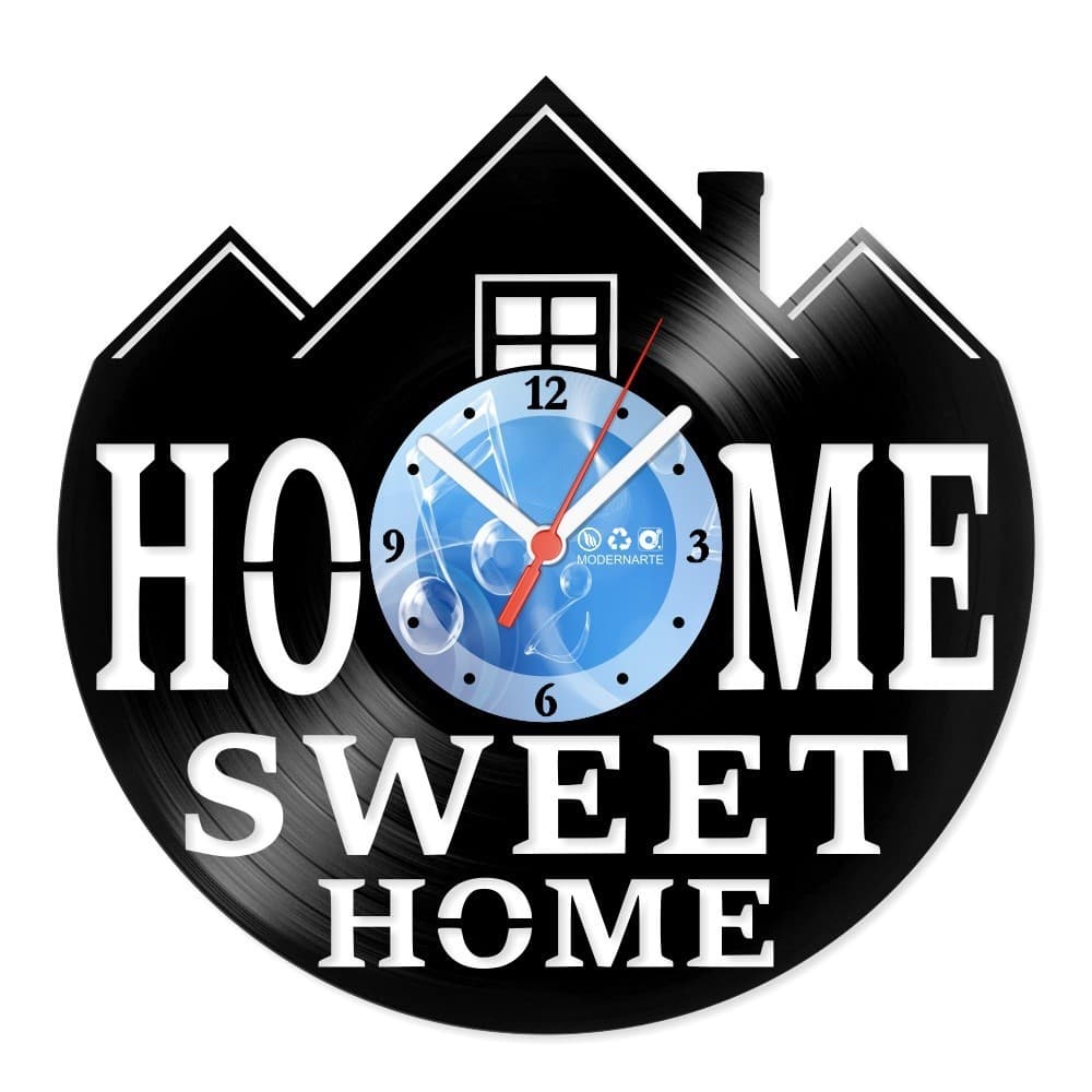 Relógio De Parede Disco Vinil Diversos Home Sweet Home