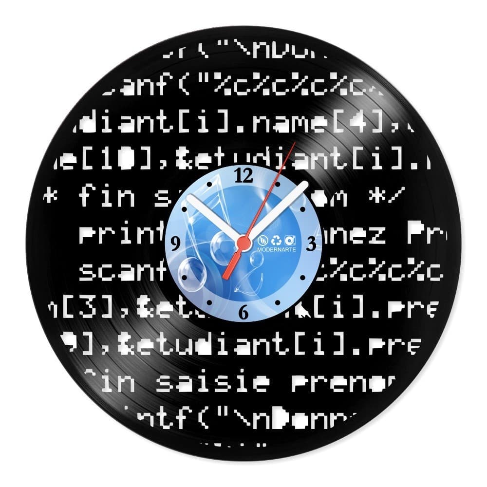 Relógio De Parede Disco Vinil Diversos Script Computador