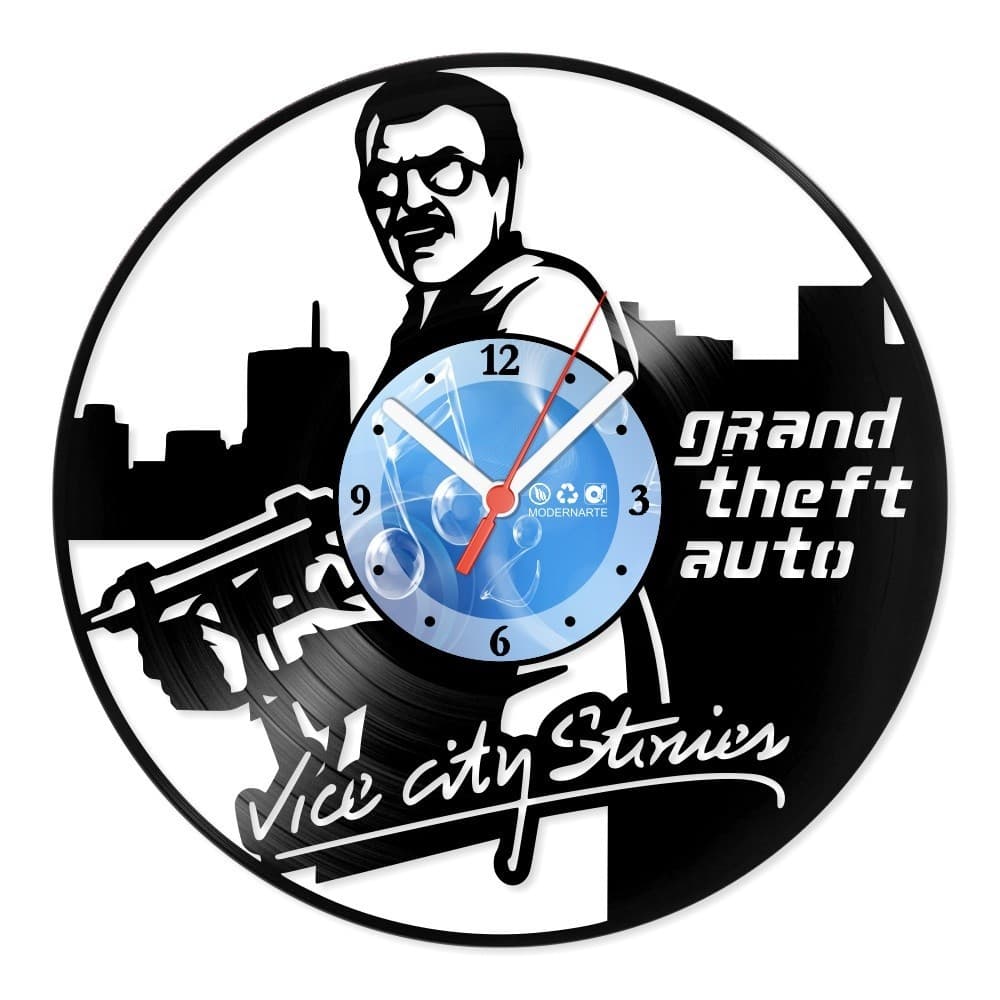 Relógio De Parede Disco Vinil Jogos E Games GTA Vice City Stories