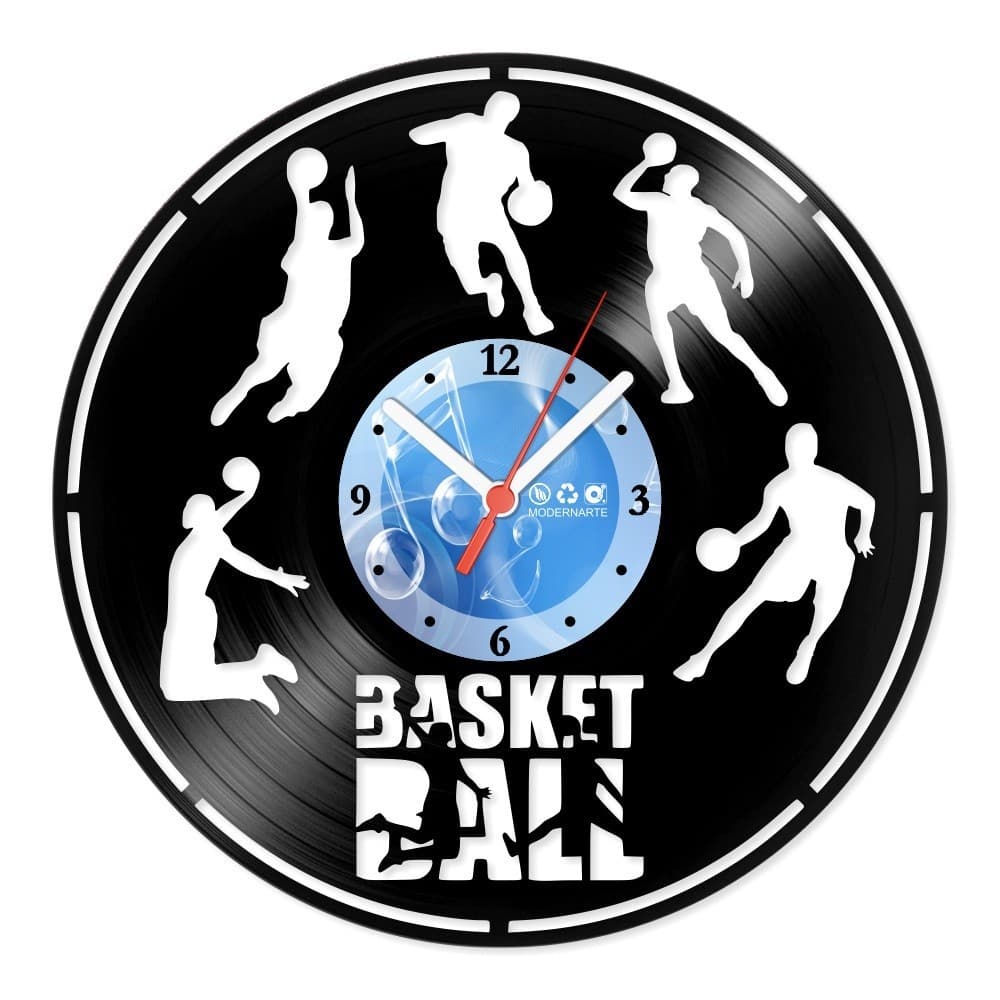 Relógio De Parede Disco Vinil Esportes Basketball