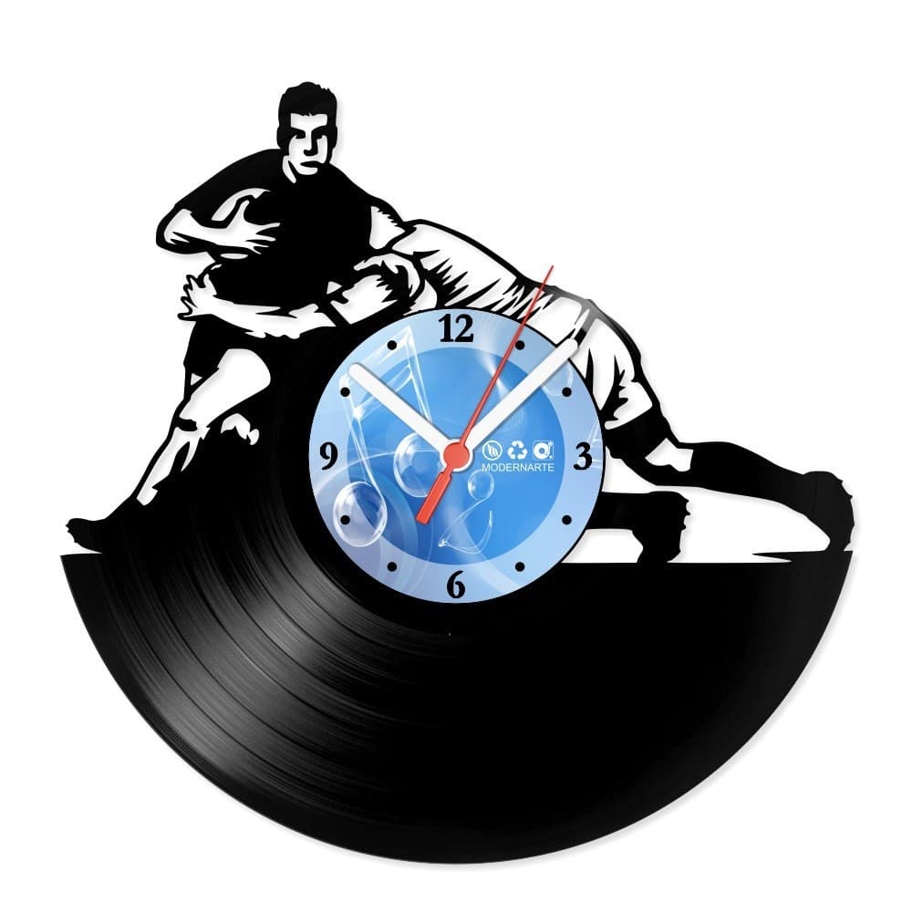 Relógio De Parede Disco Vinil Esportes Rugby