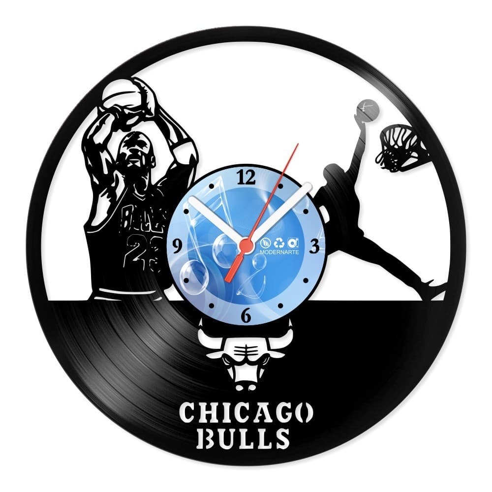 Relógio De Parede Disco Vinil Esportes Chicago Bulls