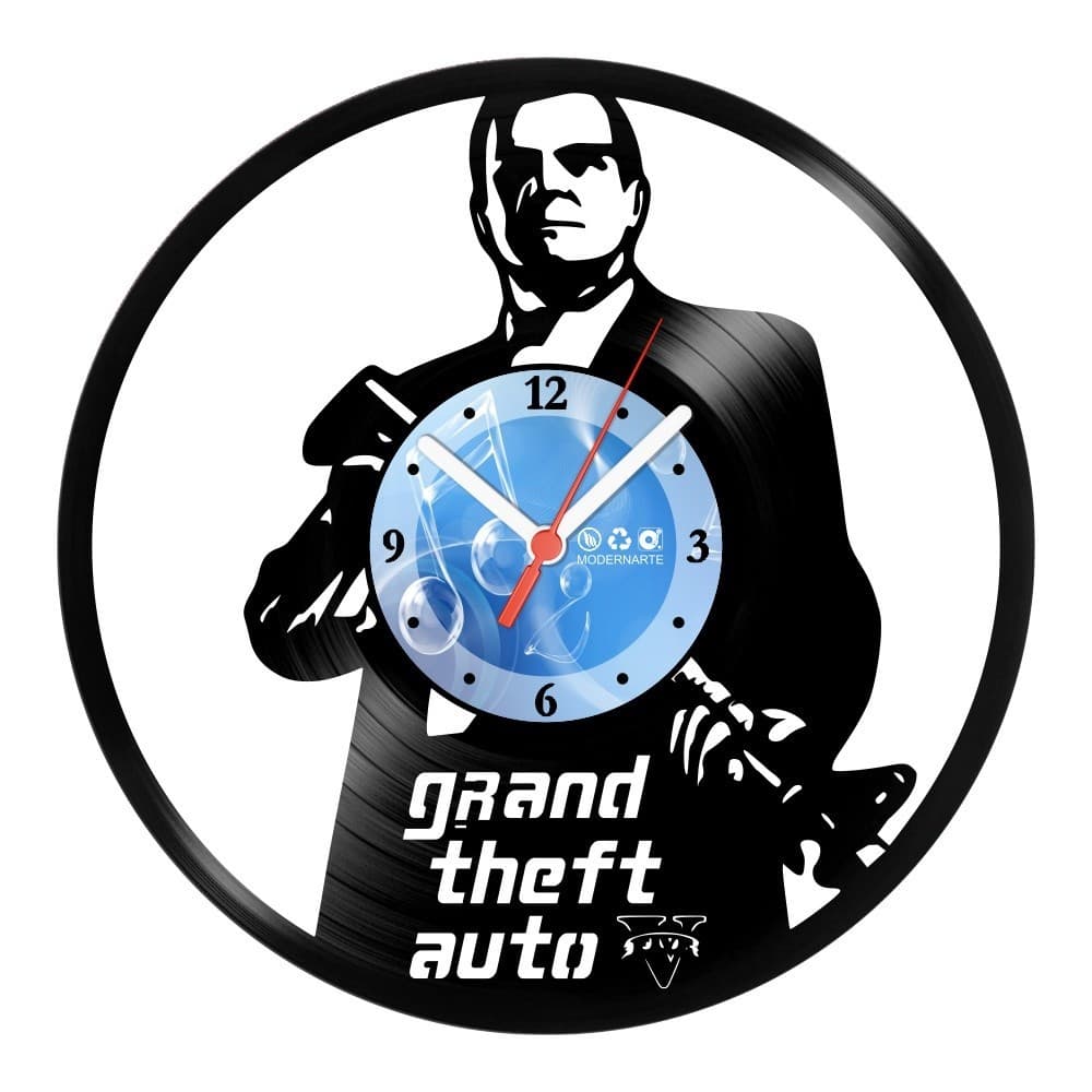 Relógio De Parede Disco Vinil Jogos E Games GTA Grand Theft Auto
