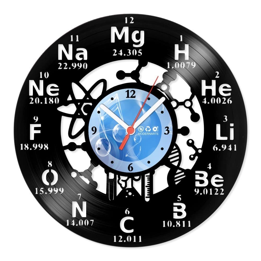 Relógio De Parede Disco Vinil Profissões Química 3