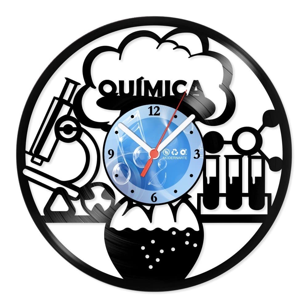 Relógio De Parede Disco Vinil Profissões Química
