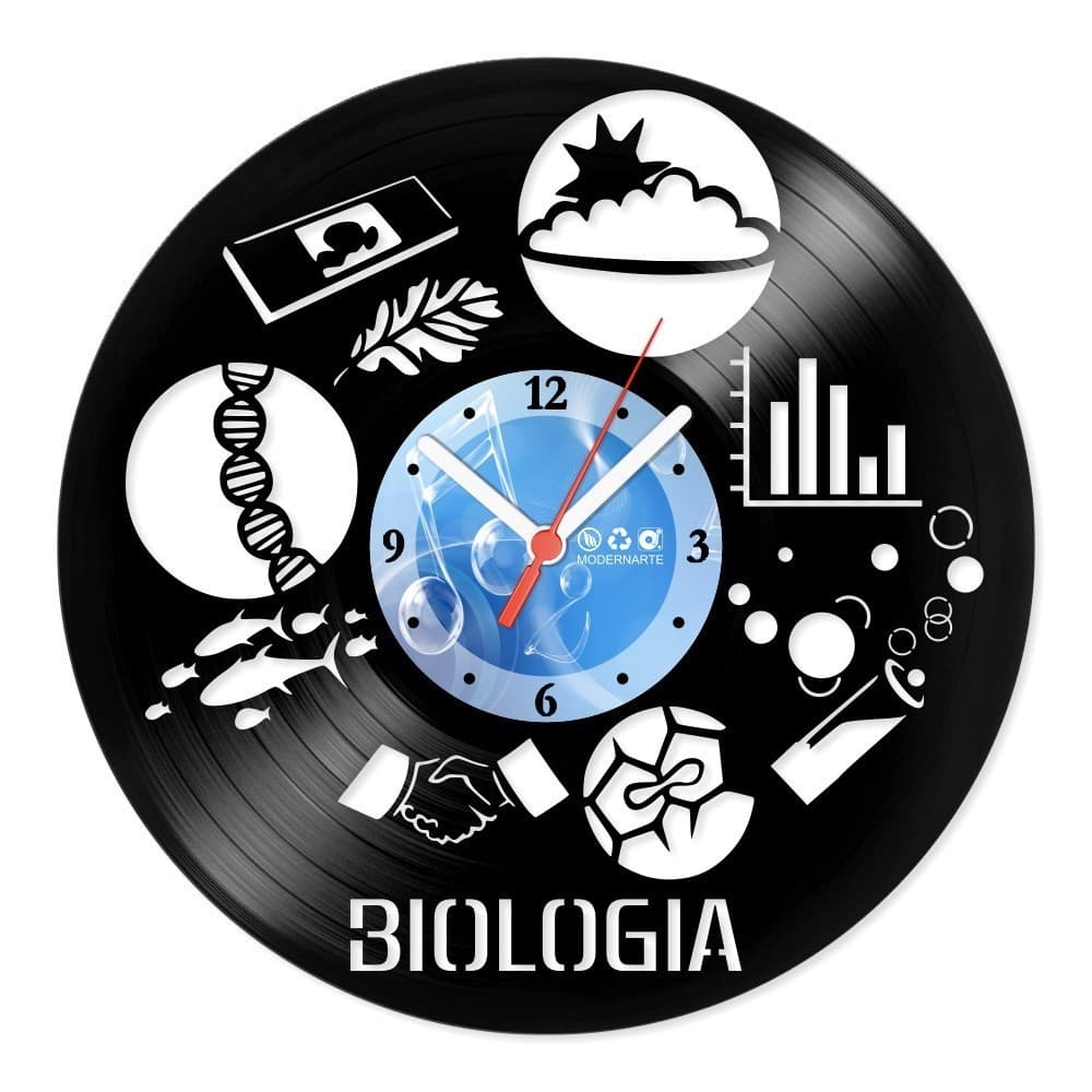 Relógio De Parede Disco Vinil Profissões Biologia