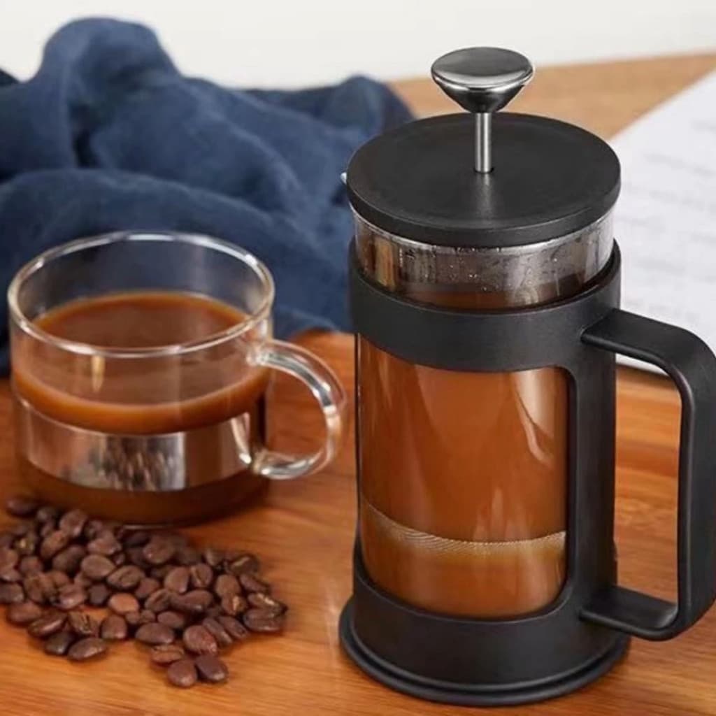 Cafeteira Prensa Francesa Café Cremeira Chá Leite Capuccino Espumador Manual Cremoso 300ml 600ml